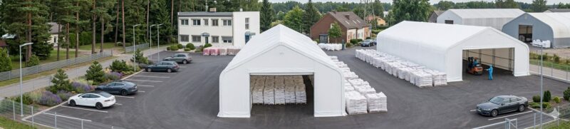 Modulaarne PVC viilhall erinevate pikkuste, kõrguste ja ukse konfiguratsioonidega vastavalt kliendi vajadusele