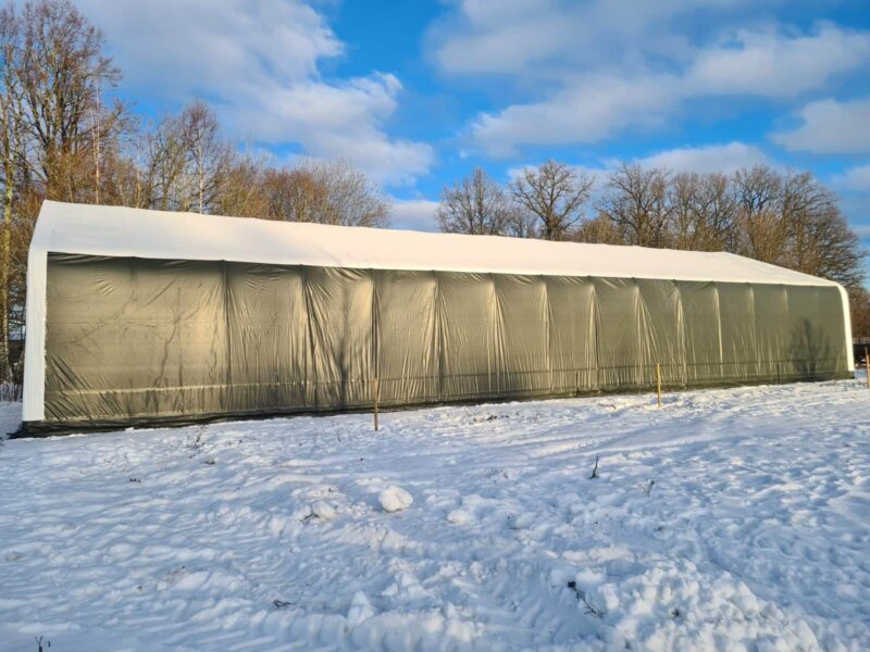 Suur PVC masinahall 12x30m põllumajandustehnika ja masinate hoiustamiseks.