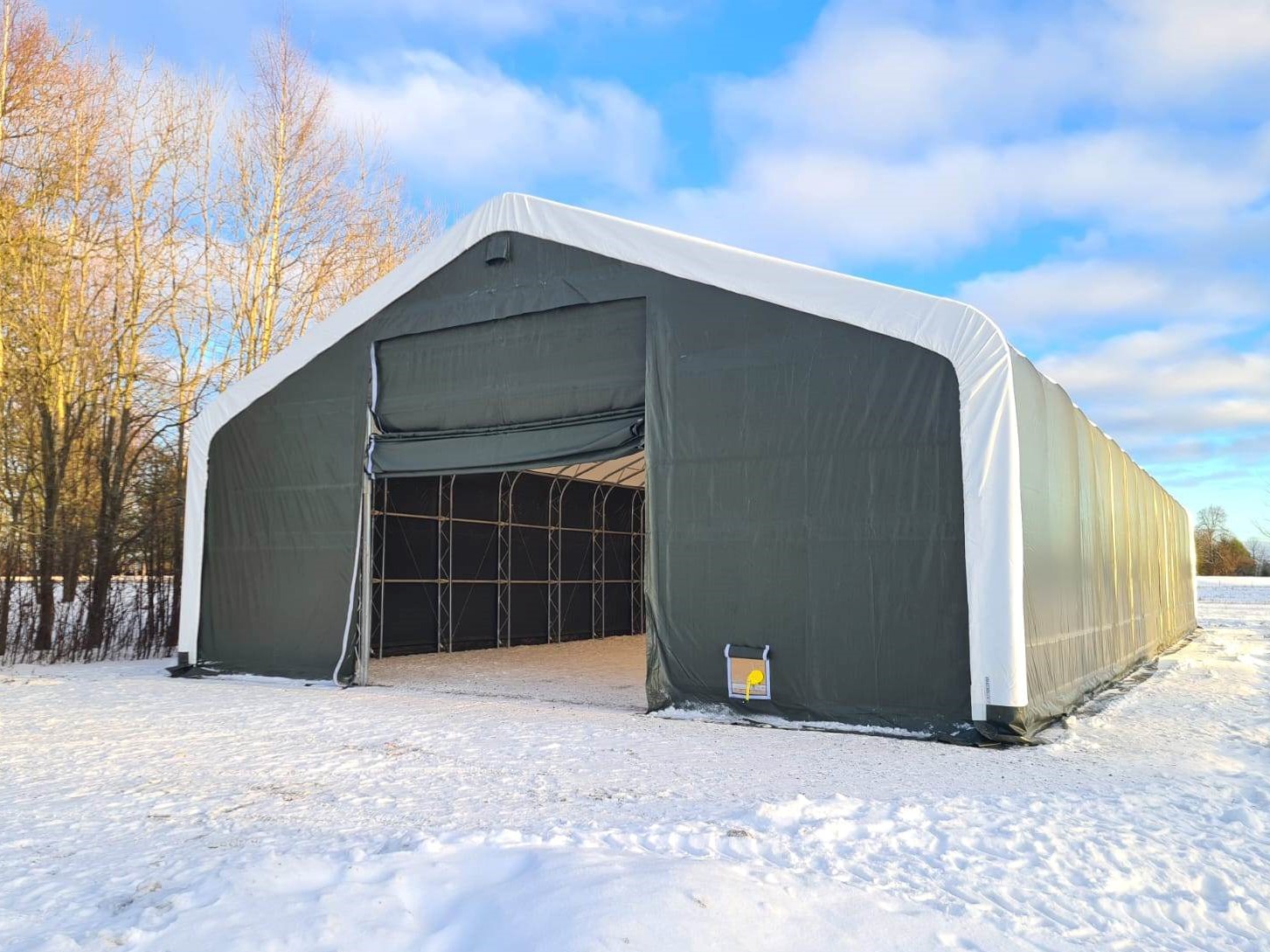 PVC Viilhall 12x30m – avar ja vastupidav hall pindalaga 360 m², kohandatav uste ja ventilatsiooniga